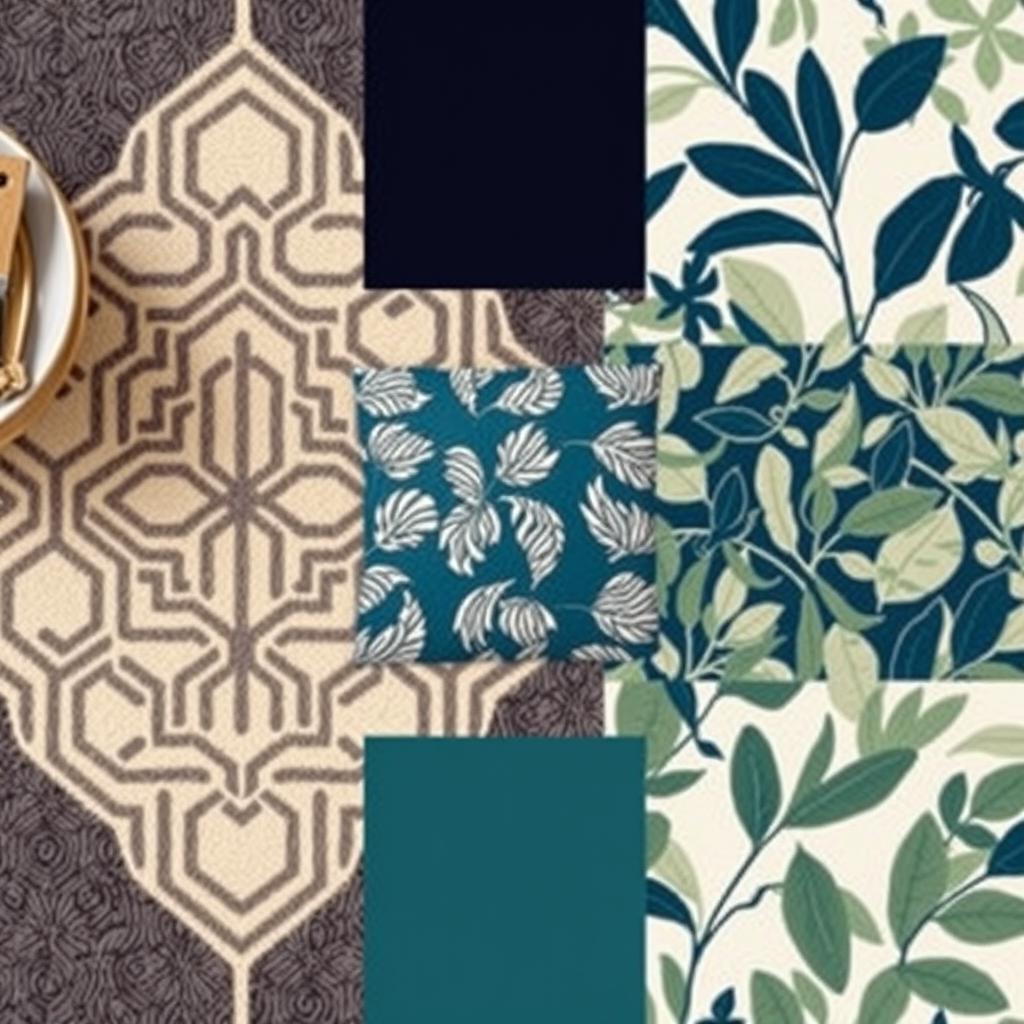 Example of geometric and organic patterns that complement each other Example of geometric and organic patterns that complement each other