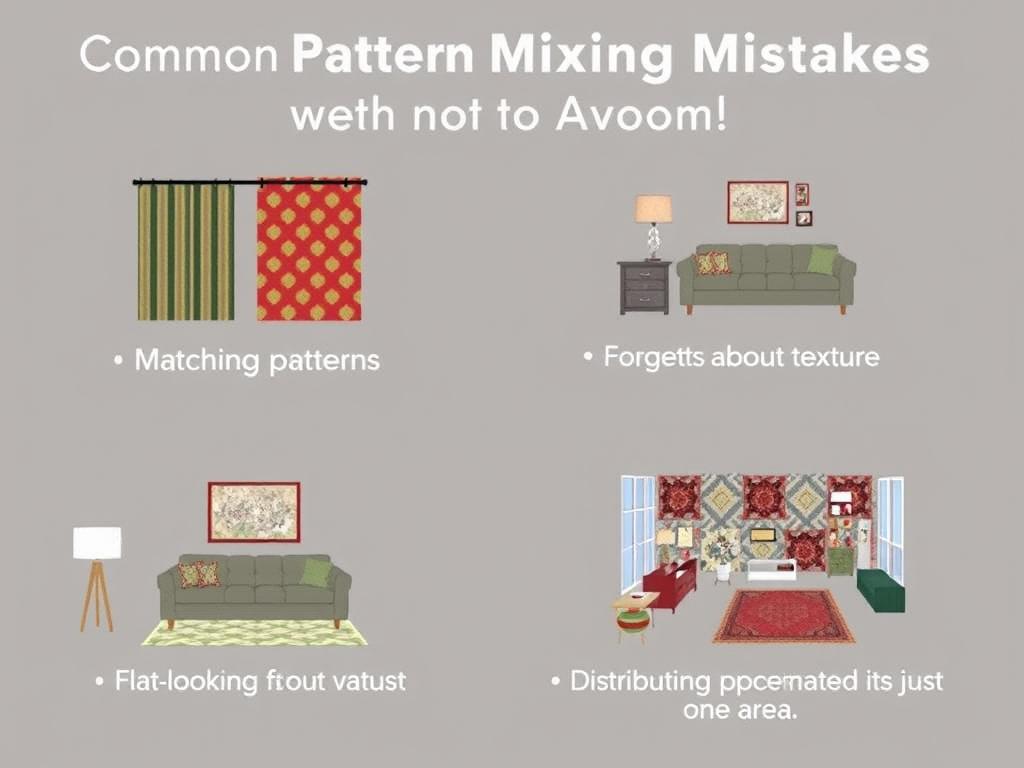 Visual examples of common pattern mixing mistakes to avoid Visual examples of common pattern mixing mistakes to avoid